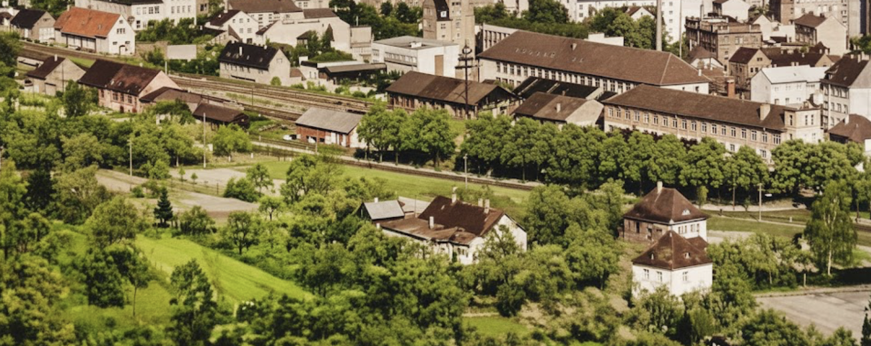 Maihälden Luftbild 1968 - Gewann Wildergrund und bebautes Bahngelände